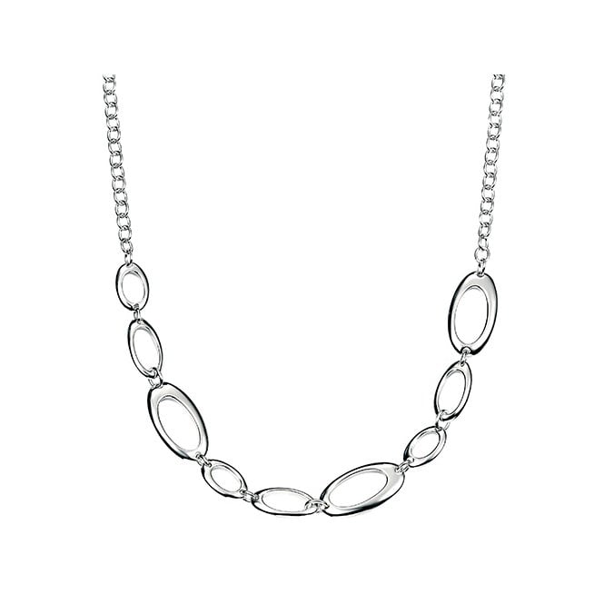 Silver oval links necklet