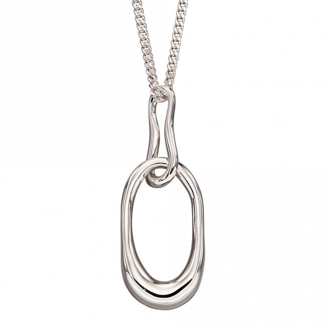 Silver oval Pendant and Chain