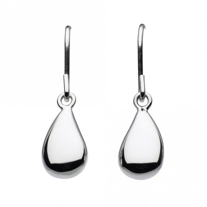 Silver pebble drop earrings by Kit Heath