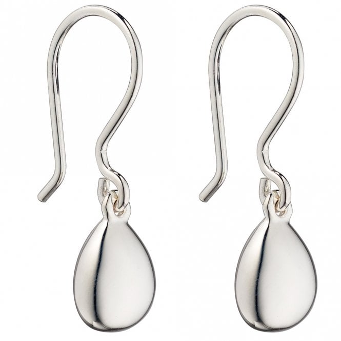 Silver pebble drop earrings