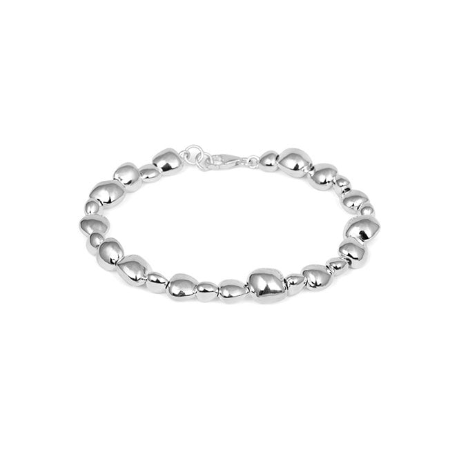 Silver pebbles bracelet