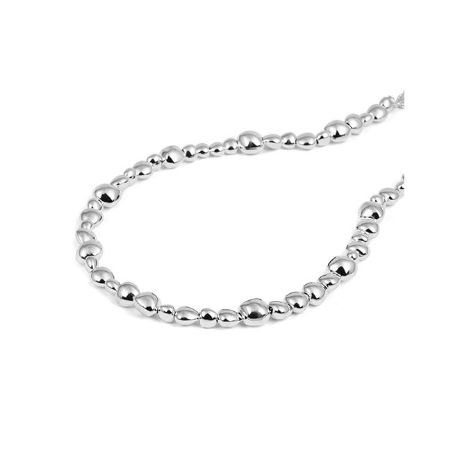 Silver pebbles necklet