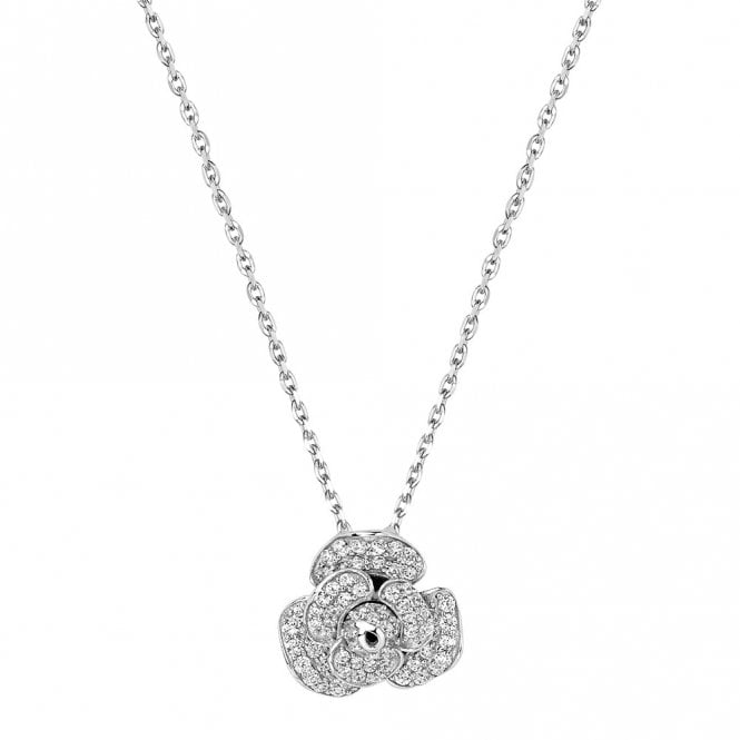 Silver Peony Pendant by Fei Liu