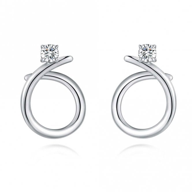 Silver Radiance Stud Drop Earrings by Fei Liu