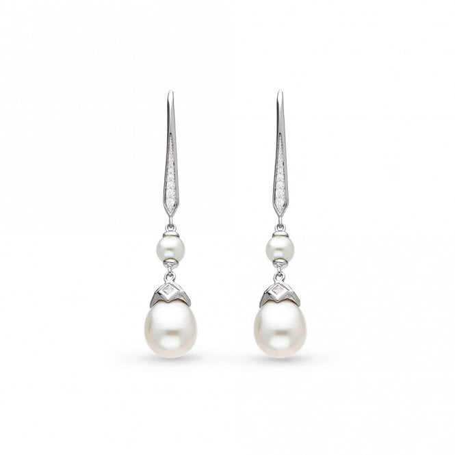 Silver Revival Astoria Pearl Drop Earrings by Kit Heath