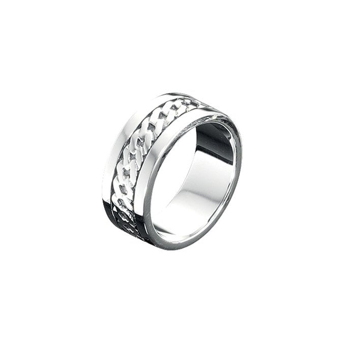 Silver ribbed ring by Fred Bennett