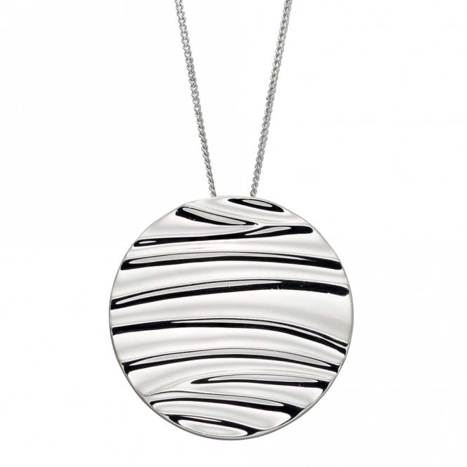 Silver Ripple Pendant and Chain