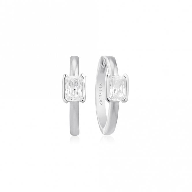 Silver Roccanova Uno Hoop Earrings by Sif Jakobs