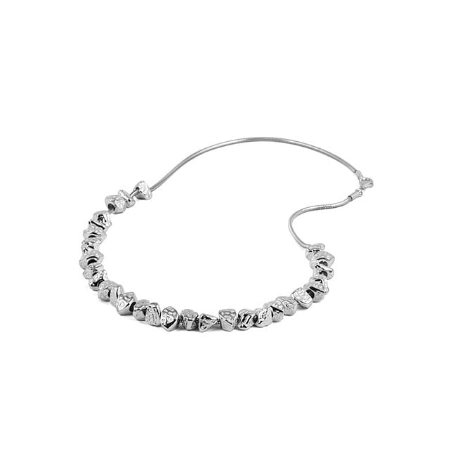 Silver rocks necklace