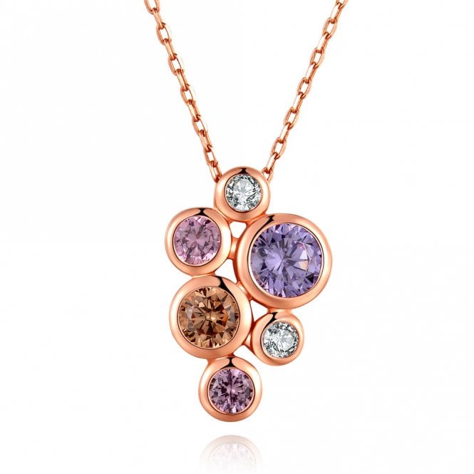 Silver Rose Gold Plated Multi Colour Necklace by Fei Liu