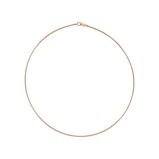 Silver rose gold plated omega chain