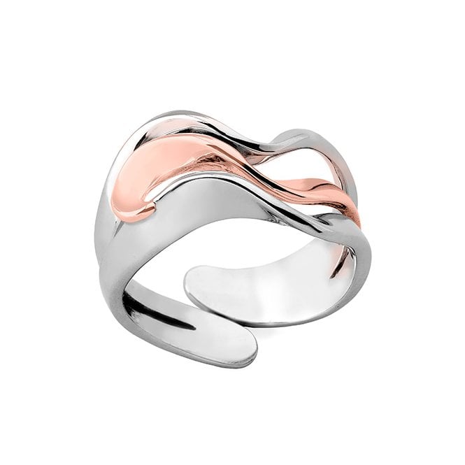 Silver rose gold plated ring