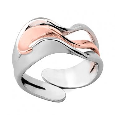 Silver rose gold plated ring