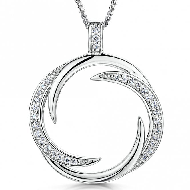 Silver round pendant and chain by Jools