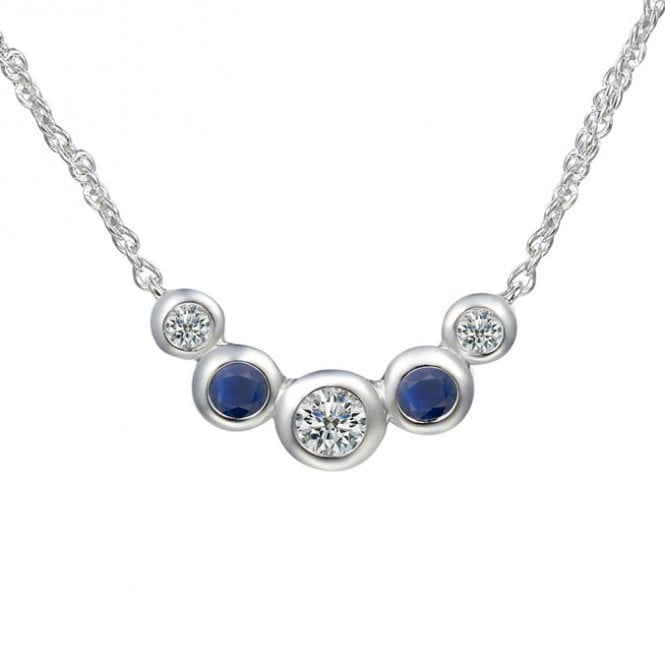 Silver sapphire necklace