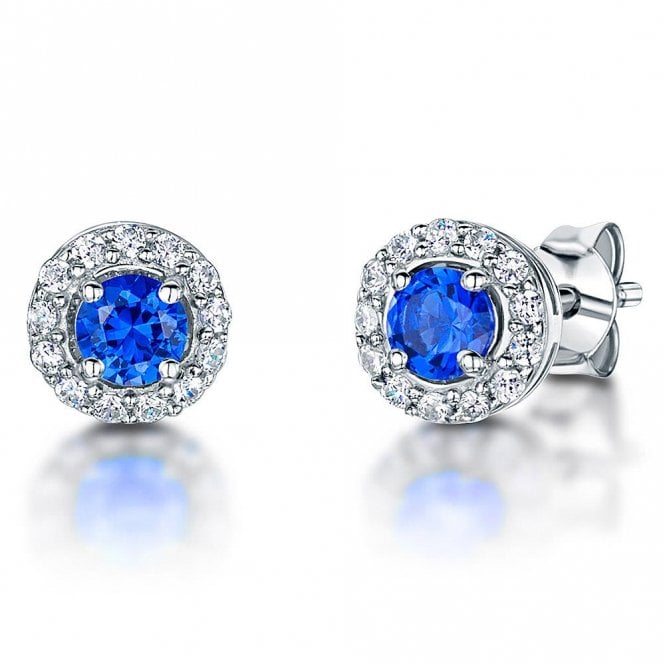 Silver sapphire stud earrings by Jenny Brown