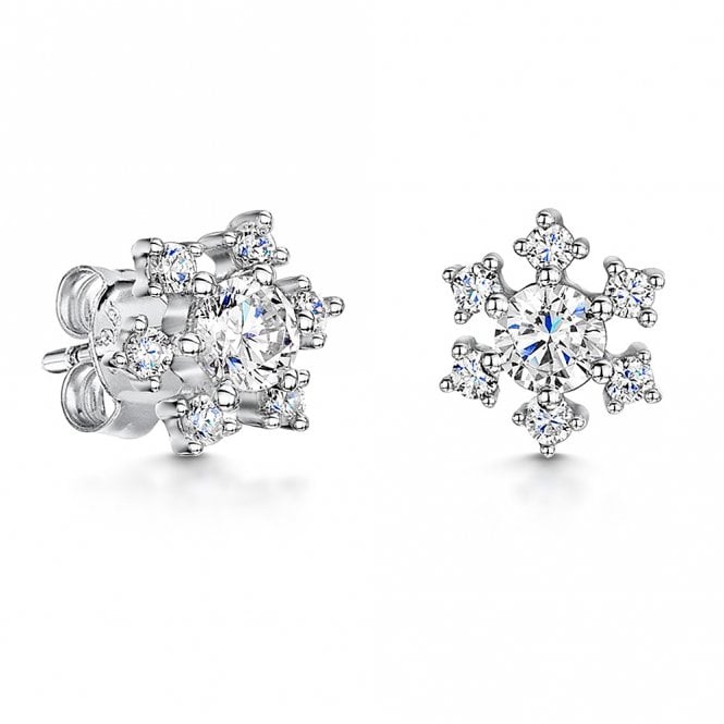 Silver snowflake stud earrings by Jools
