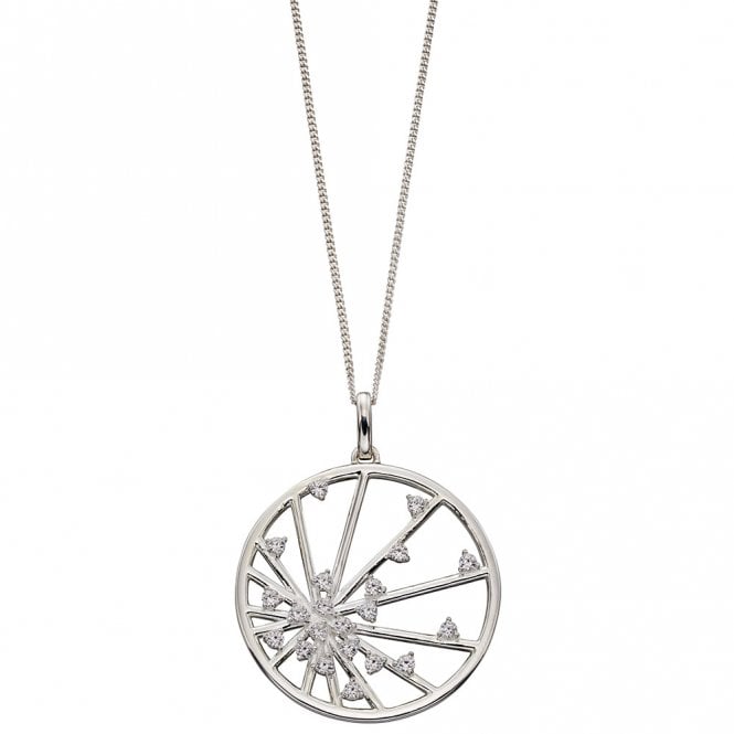 Silver spider web pendant and chain