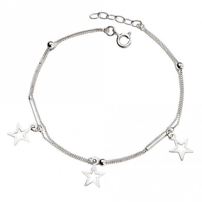 Silver star charm bracelet