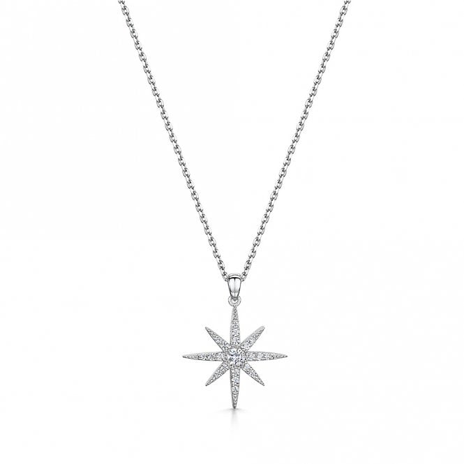 Silver star pendant and chain by Jools