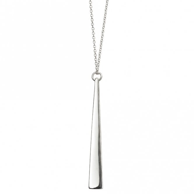 Silver tapered bar necklace