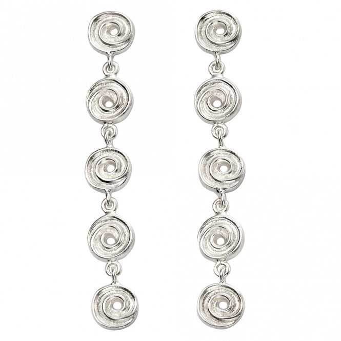 Silver textured drop earrings