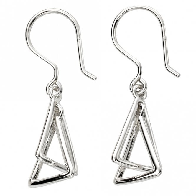 Silver triangle earrings