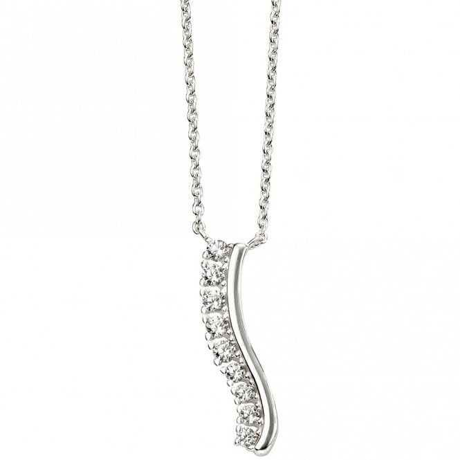 Silver wave necklace