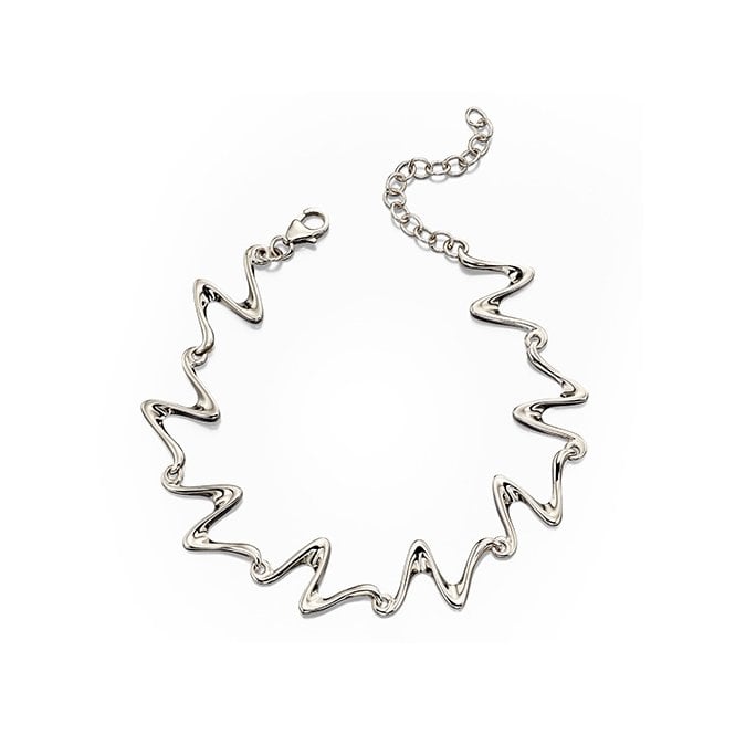 Silver wavy link bracelet