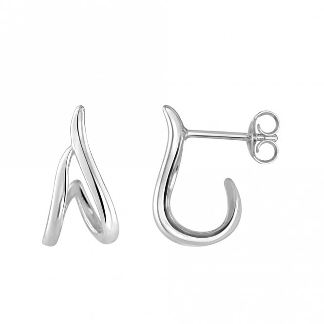 Silver wishbone stud earrings by Kit Heath