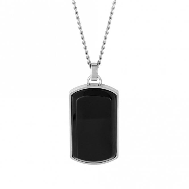 Stainless Steel and Black Onyx DogTag by Fred Bennett
