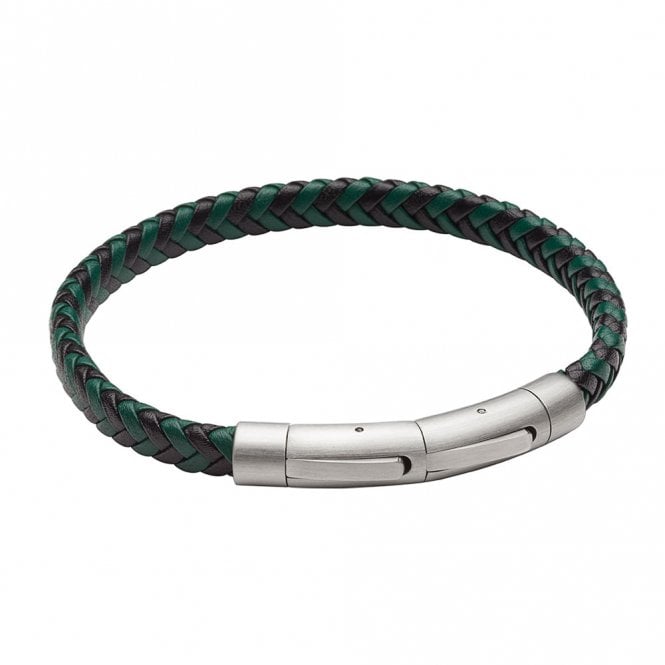 Stainless Steel and Leather Bracelet by Fred Bennett