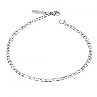 Stainless Steel Fine Curb Chain Bracelet by Fred Bennett