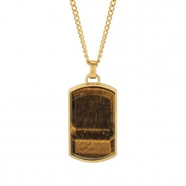 Stainless Steel Gold Plated Dog Tag by Fred Bennet