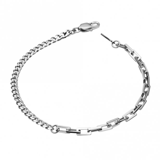 Stainless Steel Mixed Chain Bracelet by Fred Bennett