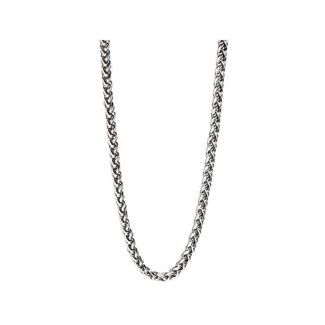 Stainless steel plaited chain link necklace