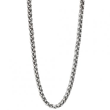 Stainless steel plaited chain link necklace