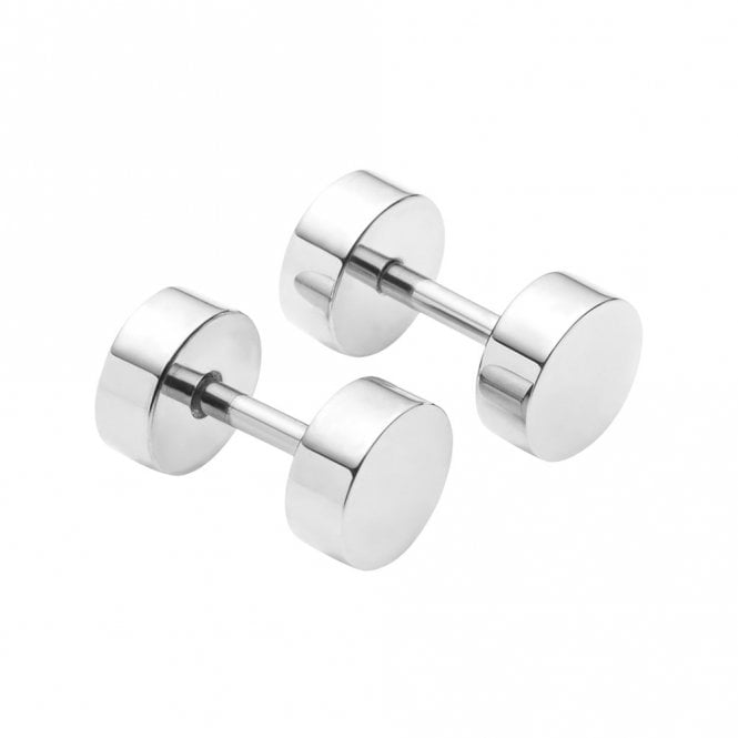 Stainless Steel Shiny Cirlce Stud Earrings by Fred Bennett