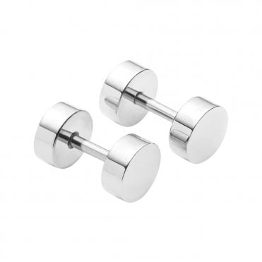 Stainless Steel Shiny Cirlce Stud Earrings by Fred Bennett