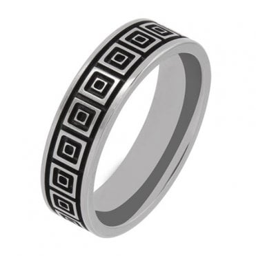 Titanium black square ring