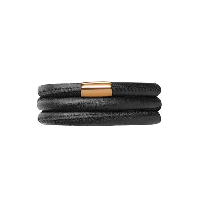 Triple black leather bracelet by Endless