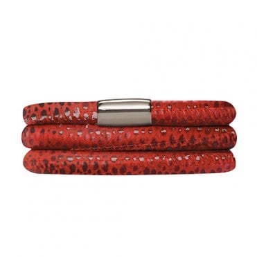 Triple red reptile JLo bracelet by Endless