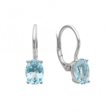 White gold and blue topaz earrings