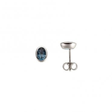 White gold and London blue topaz earrings