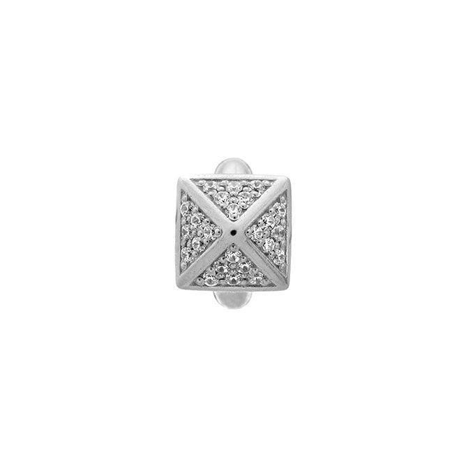 White shiny high rise silver charm by Endless