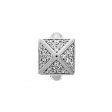 White shiny high rise silver charm by Endless